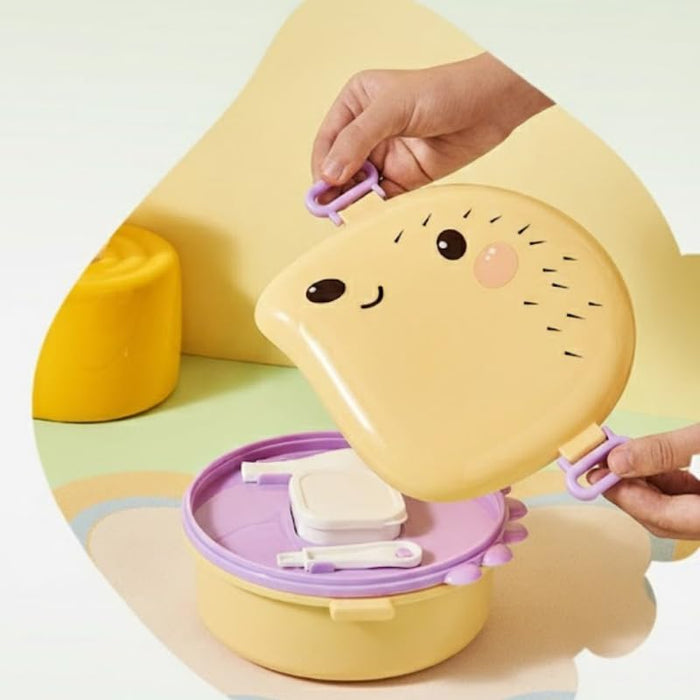 Kids- 300 ml Lunch SS Box hedgehog shape stainless steel 304 Box (price per pc)| Leak-Proof Tiffin Box for Kids | Premium School and Picnic Lunch Box-7x7x3 inch