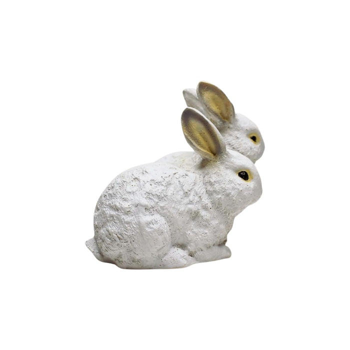 Resin Three Joint Rabbits for Garden Decoration,, White, Grey, Black (Single pc)