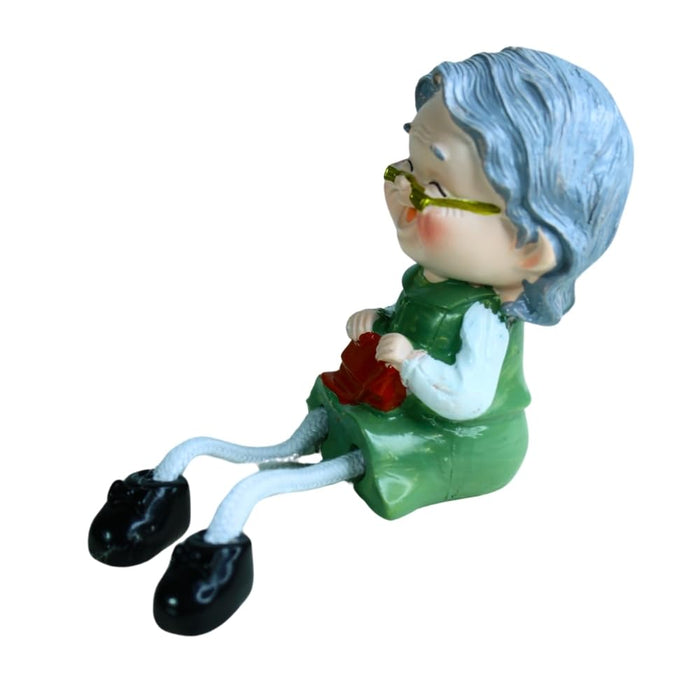 Wonderland (Set of 4 Grandparents with Grand Children Hanging Dolls, Showpiece Dolls Miniature Figurine-Living Room Home Decor Gift Item