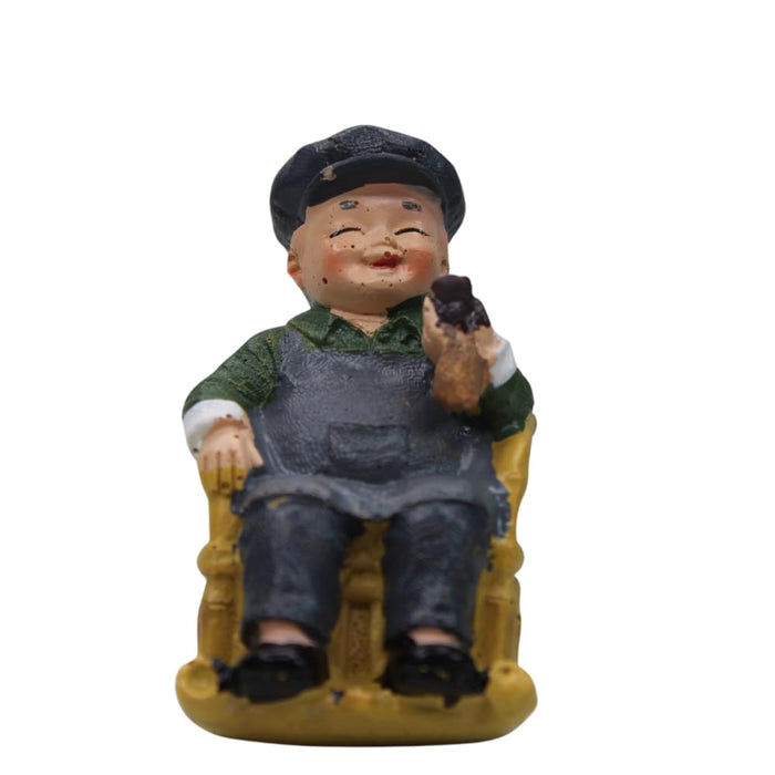 Wonderland Imported Miniatures (set of 1) Grand Parents sitting on chair|Miniature Figurine| Shelf Décor | Resin Home décor | Gift Items