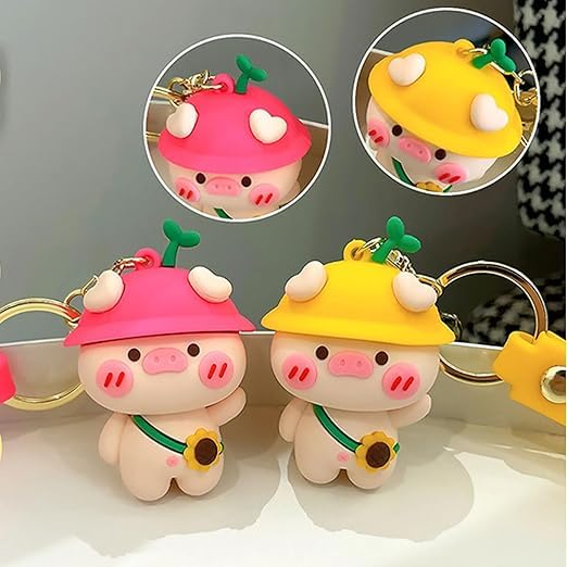 Wonderland Pastoral cute pig [yellow]Kechains, Cartoon Style Keychain & Bag Charms Fun & Functional Accessories for Bags and Keys