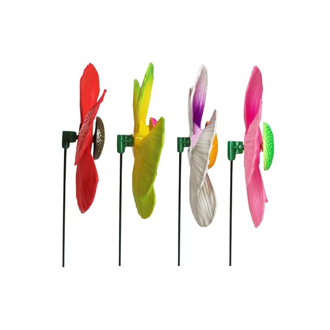 Self-Rotating Windmill Flower Sticks – Set of 2 or Set of 4