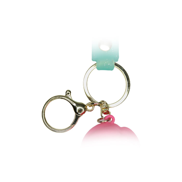 Mermaid Cartoon style keychain with band ( pink and green)