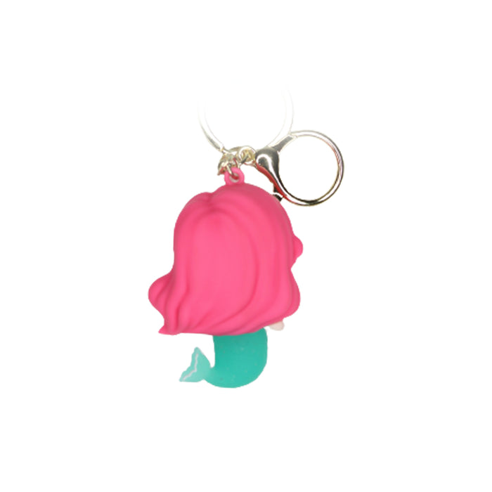 Mermaid Cartoon style keychain with band ( pink and green)