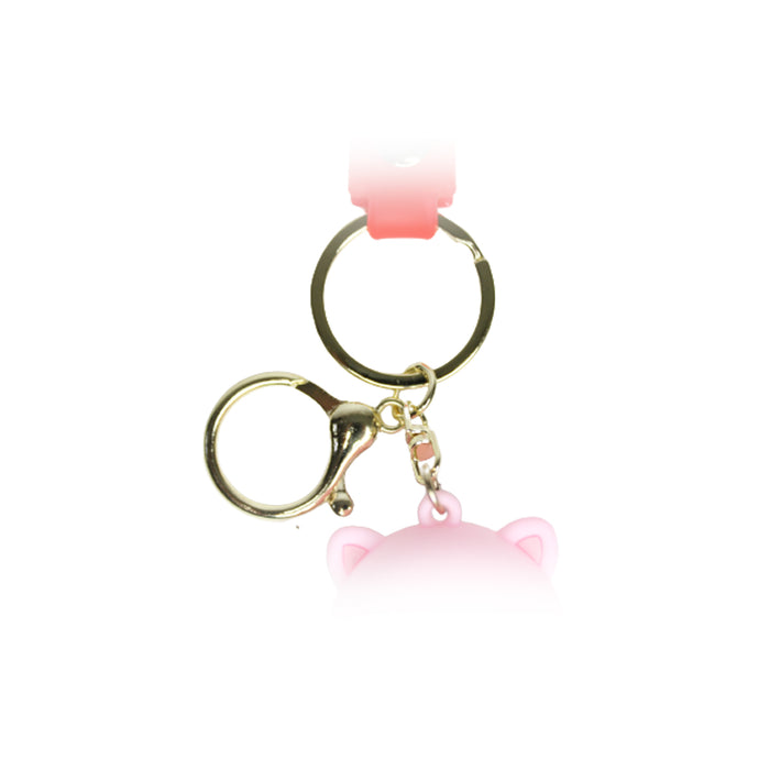 Pink Pig Cartoon style keychain with band