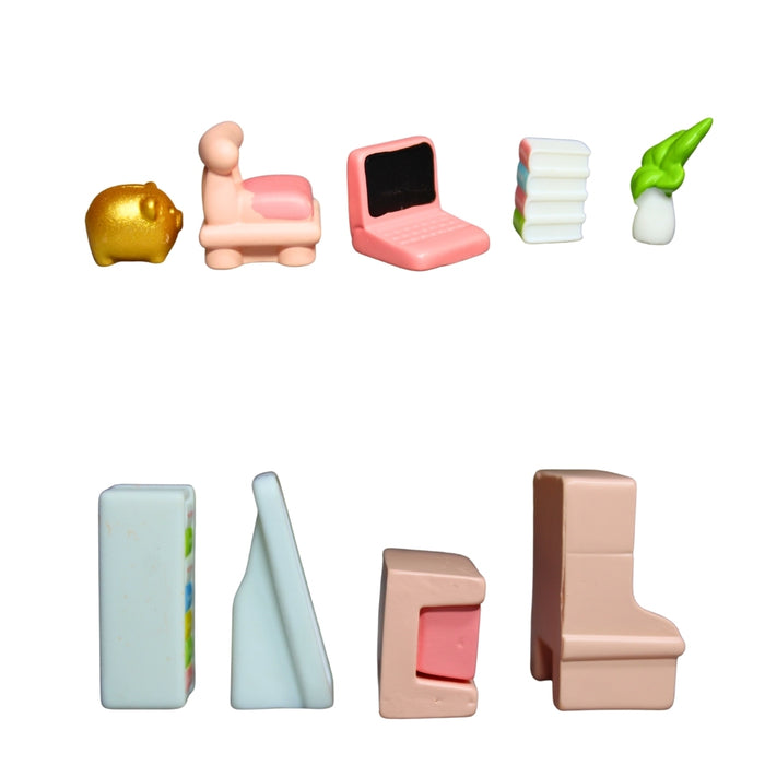 Wonderland (setof 9) Miniature Study Room Fake House Set,Kids Little Dollhouse Accessories-01