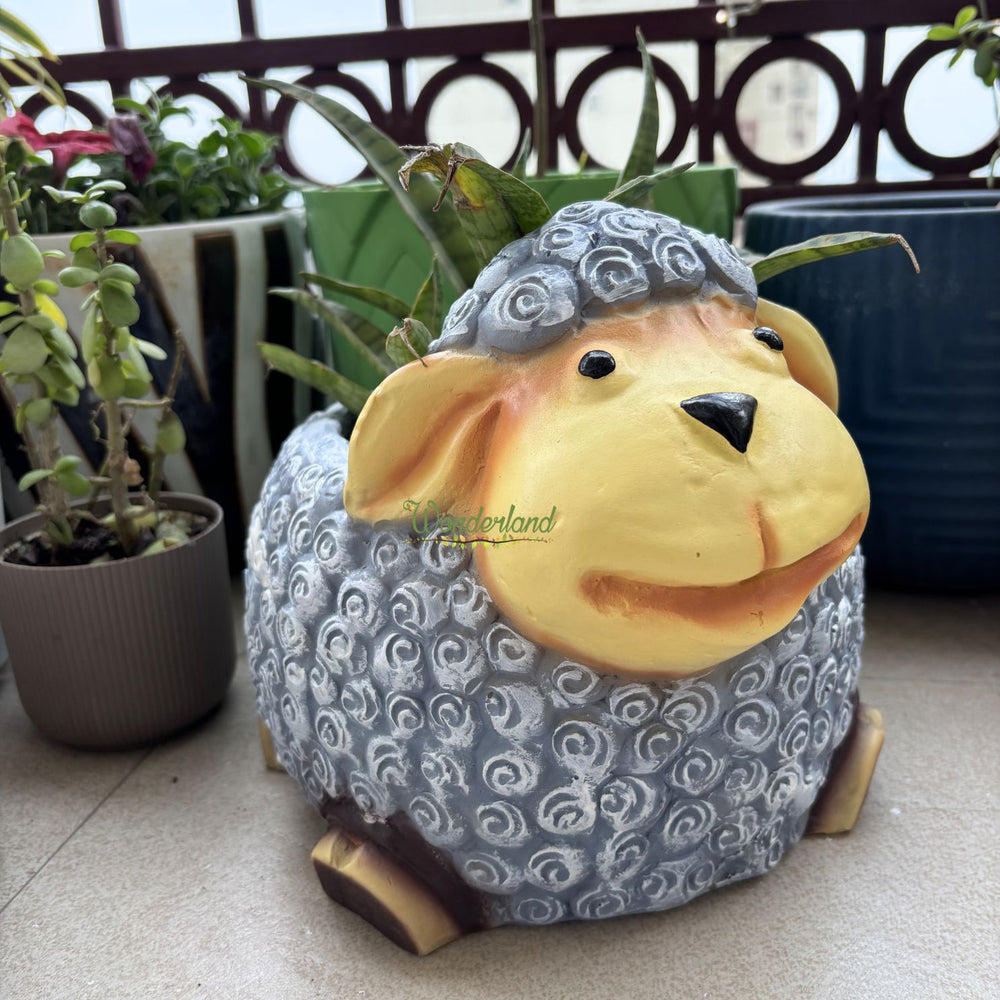 Sheep Animal Planter Pot,Resin Lamb Flower Pot for Indoor/Outdoor,