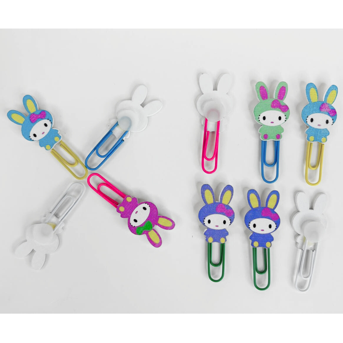 Wonderland Adorable Bunny Decorative Paper Clips | Cute Planner & Bookmark Clips (10 Pack)