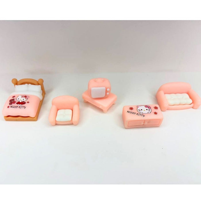 Wonderland set of 6 Miniature Furniture Set - Pink Dollhouse Accessories and Collectibles