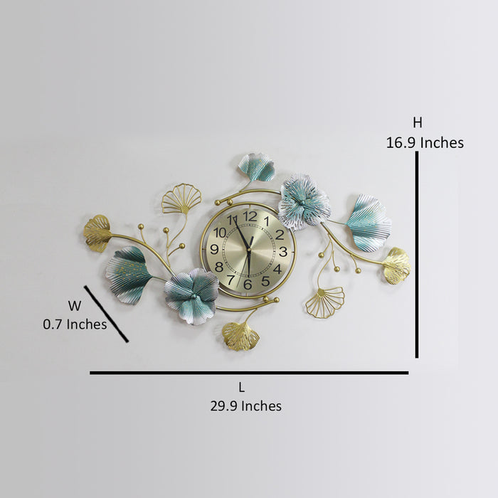 Luxury Leaf Wall Clock, wall art, wall hanging, modern design for home decoration