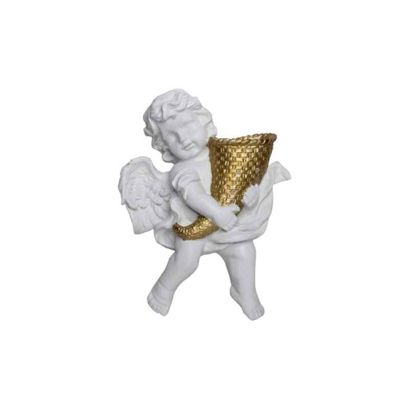 Style 1 resin white wall angel statue planter