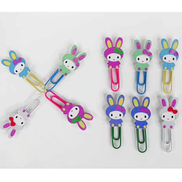 Wonderland Adorable Bunny Decorative Paper Clips | Cute Planner & Bookmark Clips (10 Pack)
