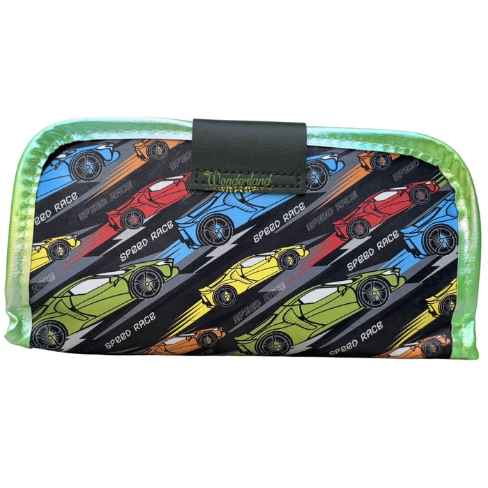 Kids Double Zip Pencil case – Stylish Holographic Design with 3D Rubber Badge