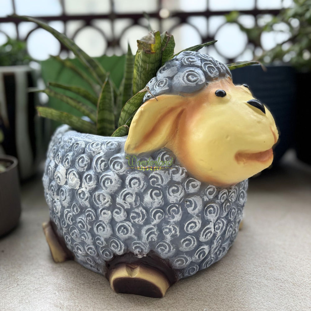 Sheep Animal Planter Pot,Resin Lamb Flower Pot for Indoor/Outdoor,