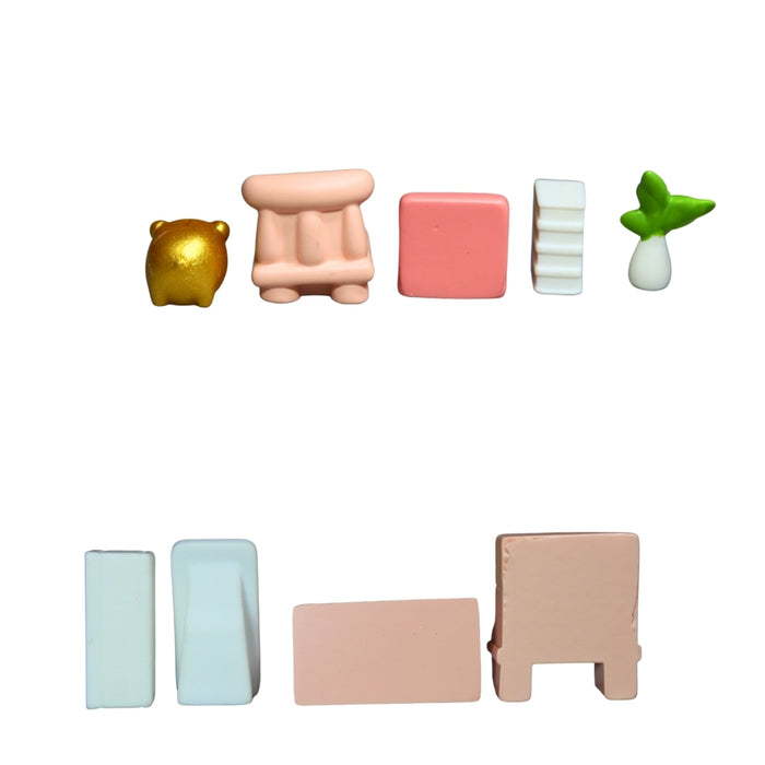 Wonderland (setof 9) Miniature Study Room Fake House Set,Kids Little Dollhouse Accessories-01