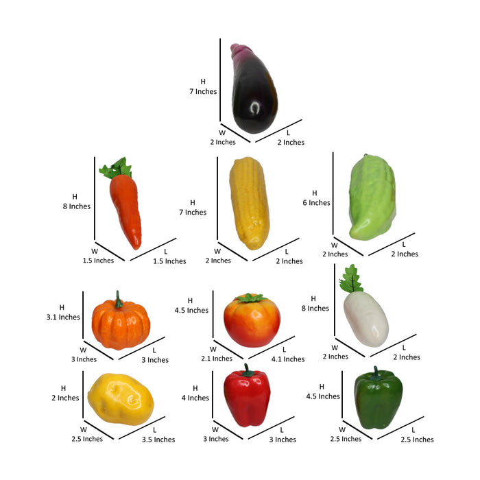 Wonderland Artificial Real Looking vegetables ( set of 10) | Natural Real-looking artificial fruits and vegetables