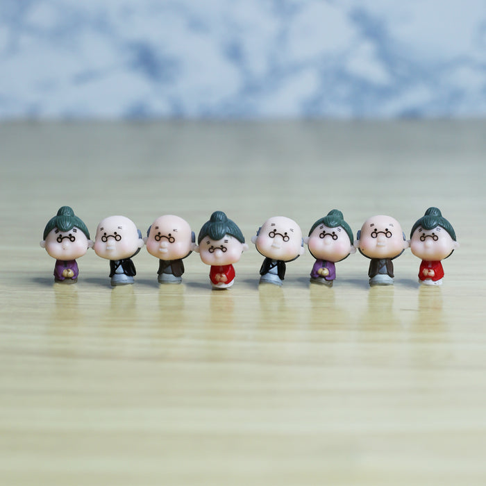 Wonderland Mini Loving Grand Parent-Black (8 pc)|Miniature toys | Tiny toys |Mini collectibles |Small figures | Miniature dollhouse| Miniature fairy garden accessories| Unique gifts