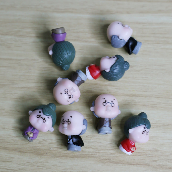 Wonderland Mini Loving Grand Parent-Black (8 pc)|Miniature toys | Tiny toys |Mini collectibles |Small figures | Miniature dollhouse| Miniature fairy garden accessories| Unique gifts