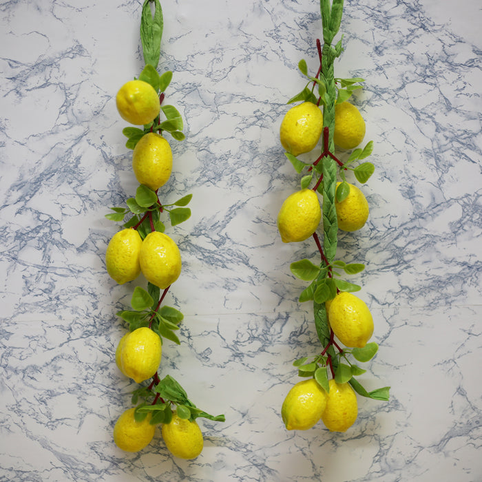 Wonderland Artificial Real Looking Lemon String (Set of 2) | Natural Real-looking artificial fruits and vegetables