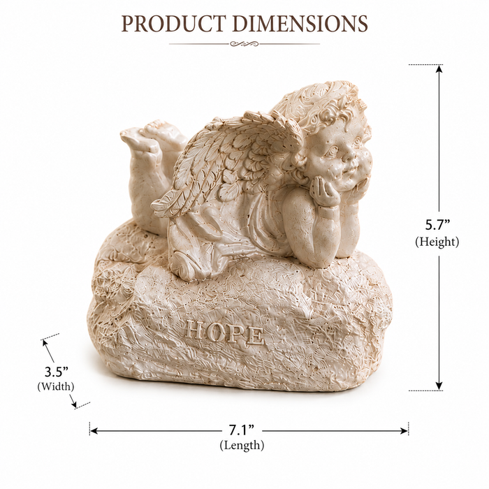 Angel/Cherub with Hope Written Decoration 