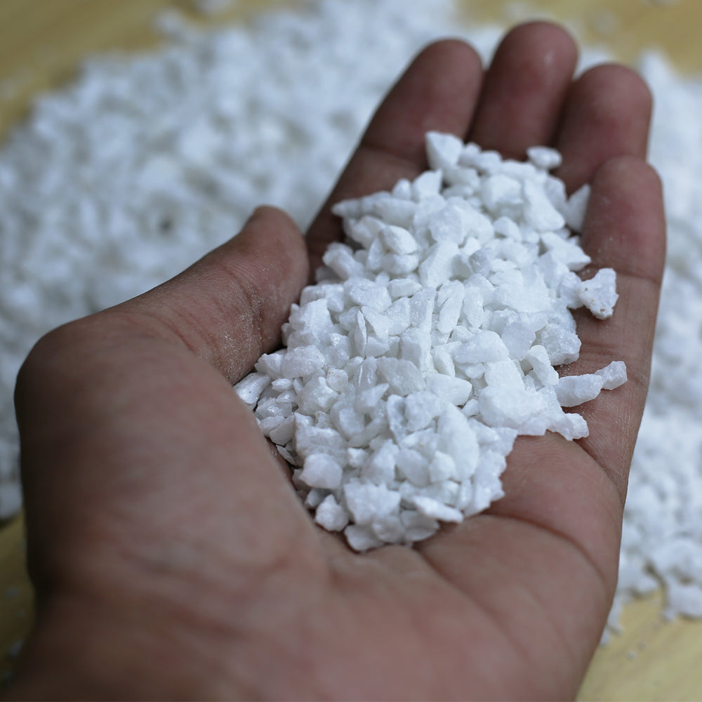 Wonderland White Natural Chips |Decorative Pebbles|Garden Pebbles|Colored Pebbles|Smooth pebbles|River Pebbles( 1 kg pack )