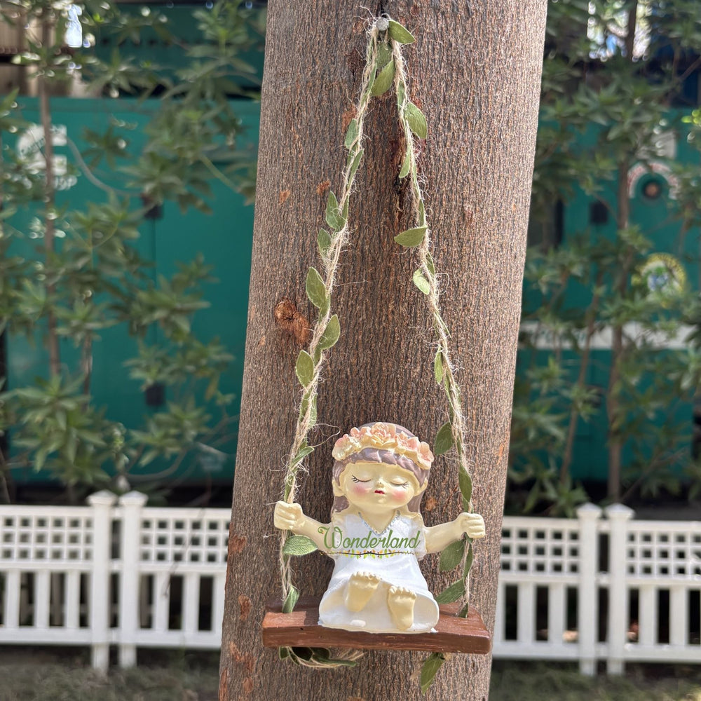 Whimsical Mini Hanging Fairy Garden Statue(White)