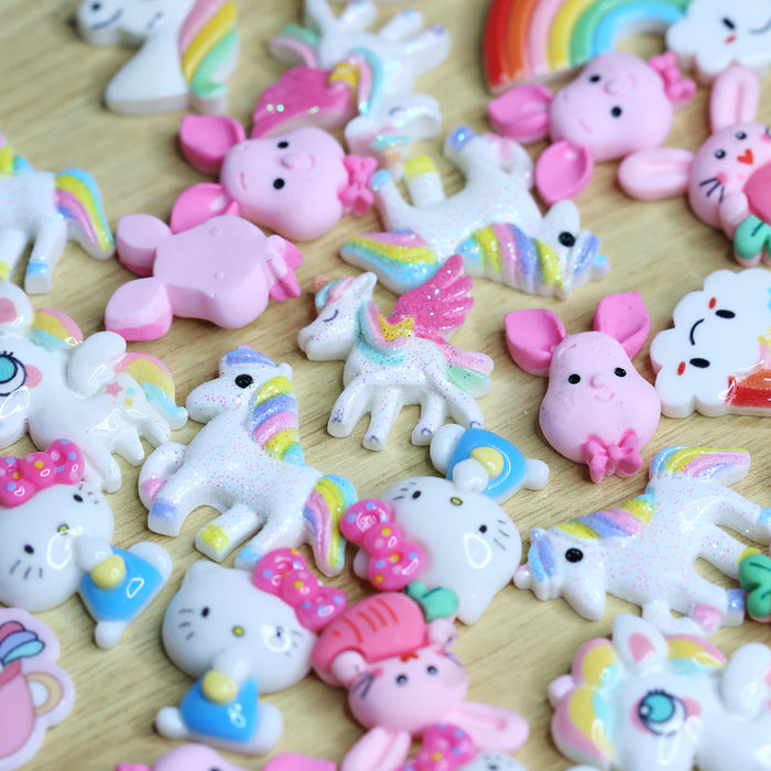 Wonderland Happiness Combo (Set of 20)  (Unicorn & Rainbow) | Easy-to-apply DIY 3D Stickers