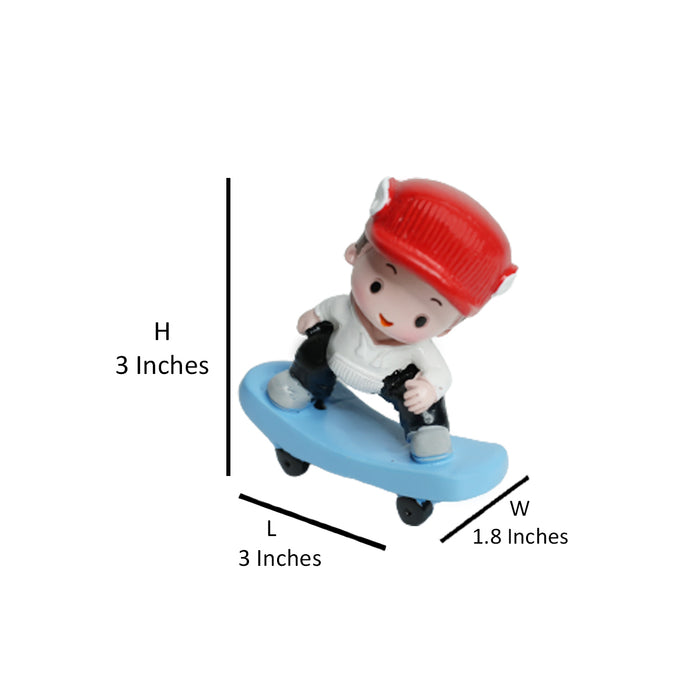 Wonderland Single piece Boy on stake board Miniature| figurine statue| home décor| gift articles | gift item
