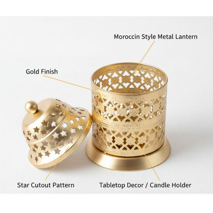 Wonderland Golden Starry Night Lantern Diffuser|Moroccan Décor