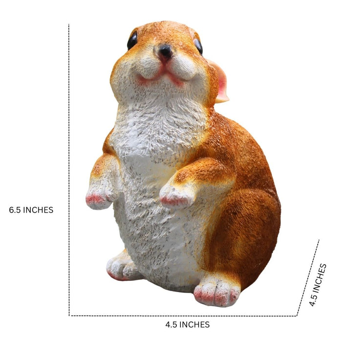 Wonderland Cute Bunny Garden Decor Showpiece | Resin Bunny Animal Figurines for Home, Balcony & Desk (Set of 2)