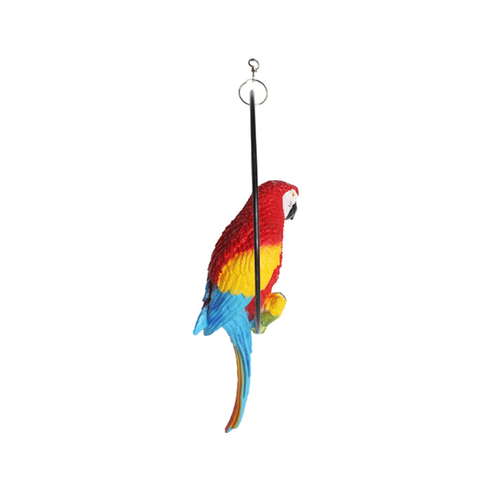 Imported Red Parrot in Ring for Hanging, Home and Garden Decor