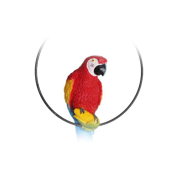 Imported Red Parrot in Ring for Hanging, Home and Garden Decor