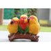 Yellow lovebirds trio figurine, Baby parrot showpiece on branch, Vibrant bird home garden decor ,Resin parrot sculpture for table, Cute three birds gift item