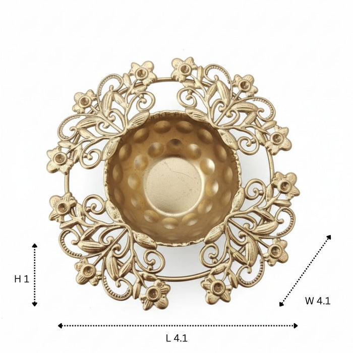 Wonderland 5 inch Gold Finish flower shape urli