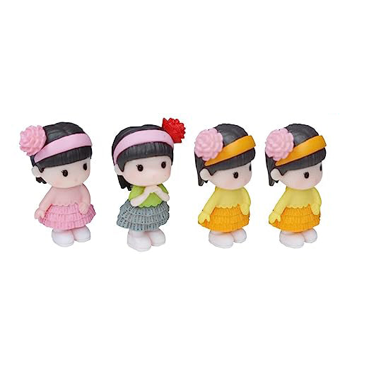 Miniature Toys : (Set of 4) Small Doll Girls