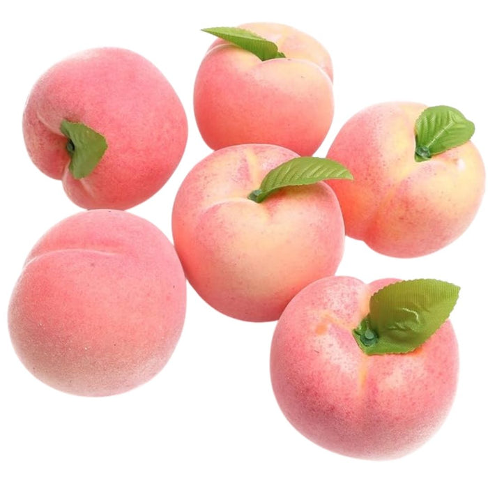 Wonderland set of 6 Artificial   Peaches Fake Fruits Simulation Peaches for Kitchen Table Decoration and Photography