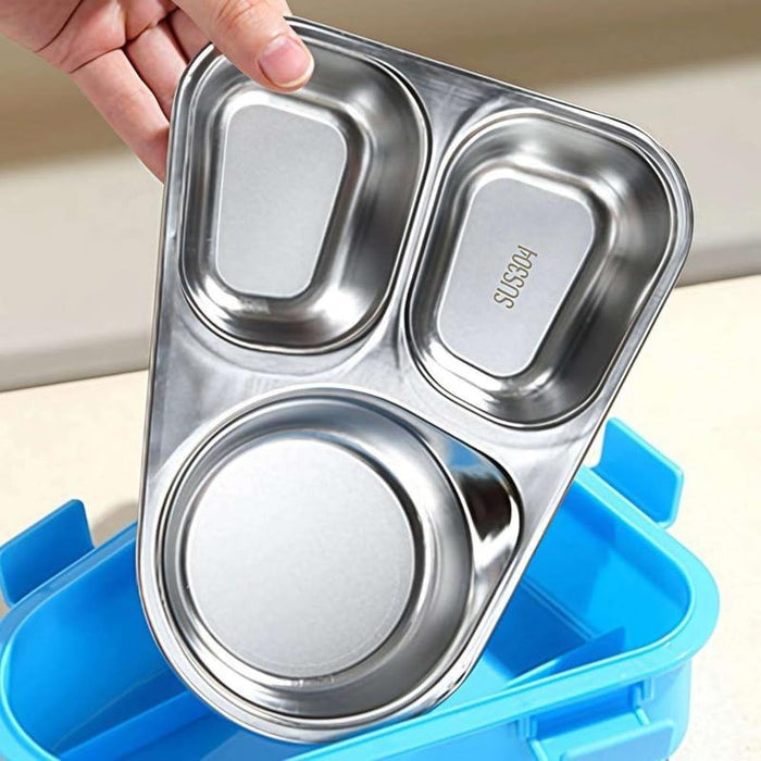 Kids- 470 ml SS lunch Box 304 Stainless Steel Enjoy Time Tiffin Box (price per pc)
