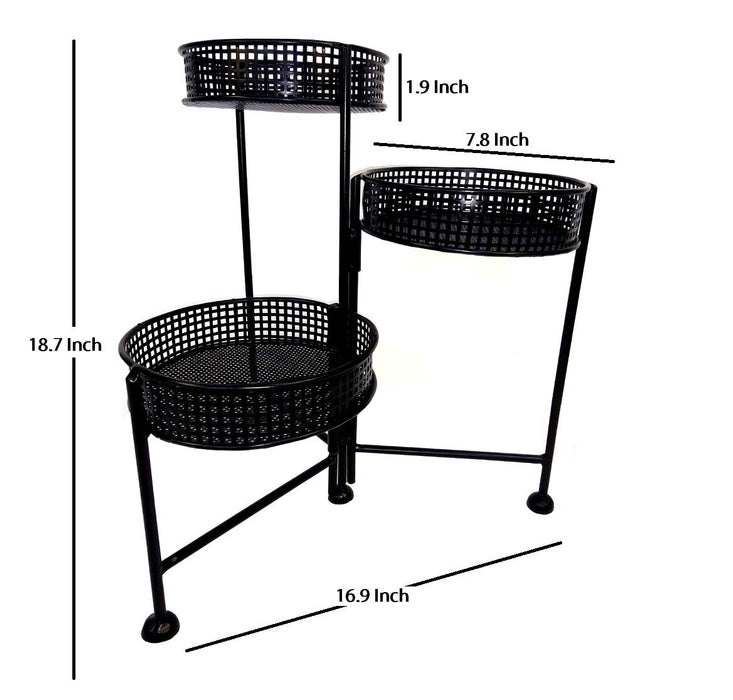 3-Tier Folding Metal Plant Stand & Display Rack