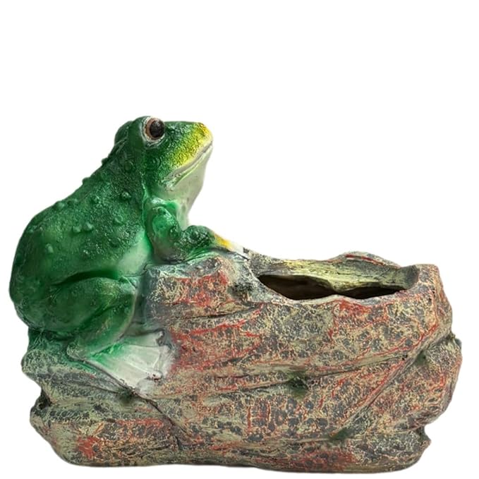 Cute Green Frog Welcome Sign Planter / Succulent Pot for Garden & Patio- Resin