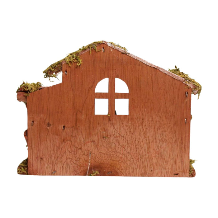 Wooden hut stable Christmas crib