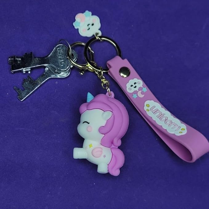 Wonderland Colorful unicorn [Purple]Kechains, Cartoon Style Keychain & Bag Charms Fun & Functional Accessories for Bags and Keys