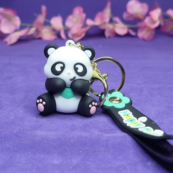 Wonderland Happy Panda?Sitting?Kechains, Cartoon Style Keychain & Bag Charms Fun & Functional Accessories for Bags and Keys