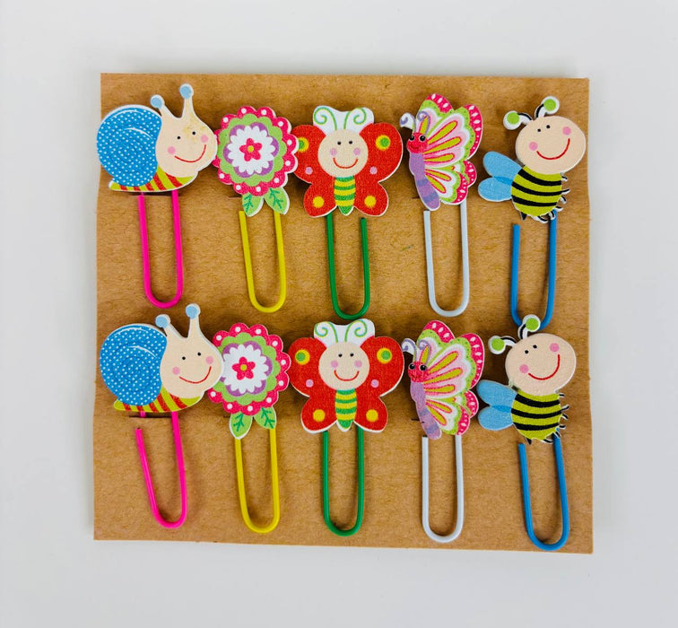Wonderland 10 Pcs Adorable Animal & Flower Decorative Paper Clips - Perfect for Planners, Diaries, and Crafts