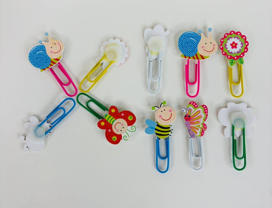 Wonderland 10 Pcs Adorable Animal & Flower Decorative Paper Clips - Perfect for Planners, Diaries, and Crafts