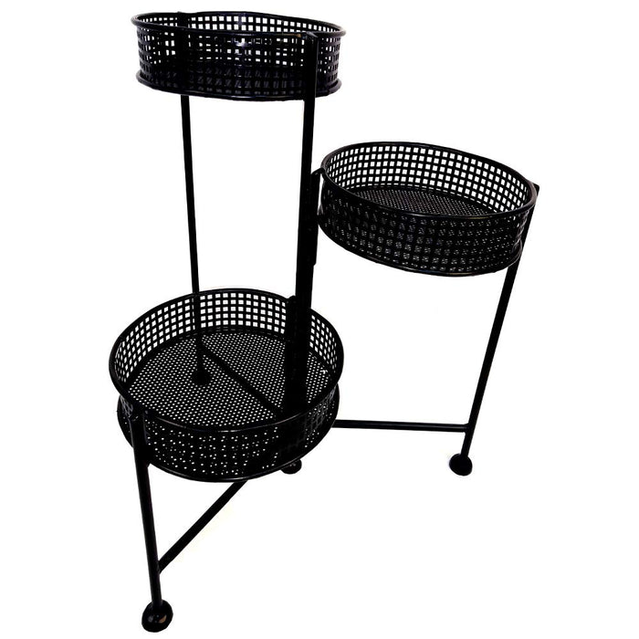 3-Tier Folding Metal Plant Stand & Display Rack