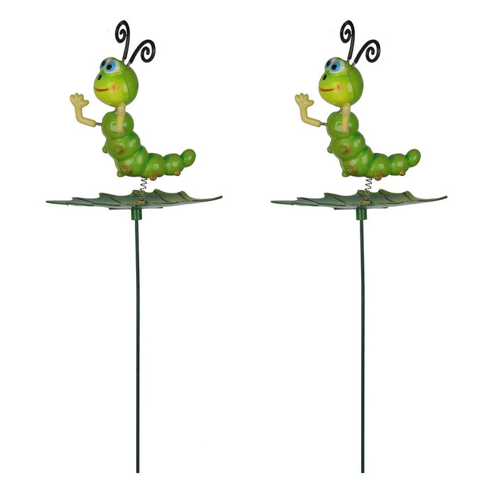 Two Decorative catepillar garden sticks