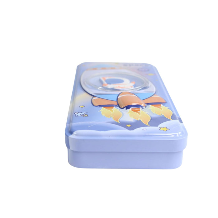 3D Embossed Metal Pencil Box with Dual Compartment -04