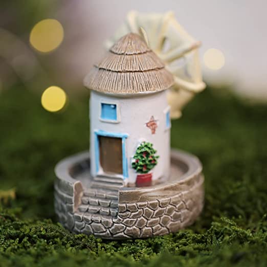 Wonderland Miniature Resin Windmill |Garden Miniatures| Doll House Accessories| Miniature For Home & Garden Decor