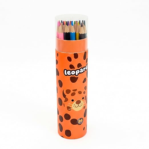 Wonderland Pencil Colors Set 24 Colors | box Gift Stationery Set Leopar animal desing Printing Students Painting rainbow Color Pencil|Leopard desing