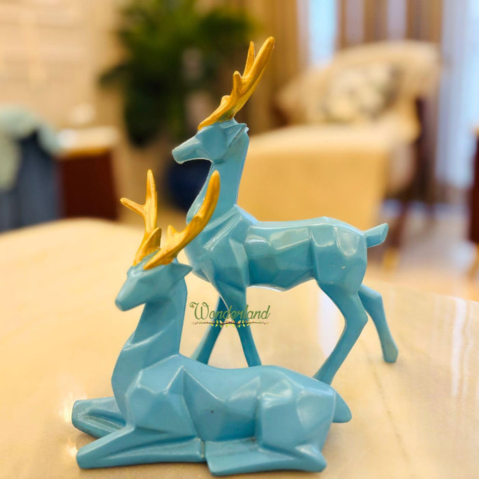 Modern Geometric Deer Statues